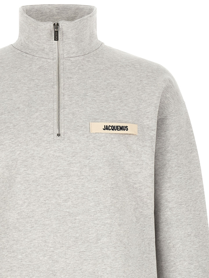 Jacquemus Le Camionneur Gros-Grain Sweatshirt - Gray | bbc878769f9341749a7e42e1bdd284709818d32a