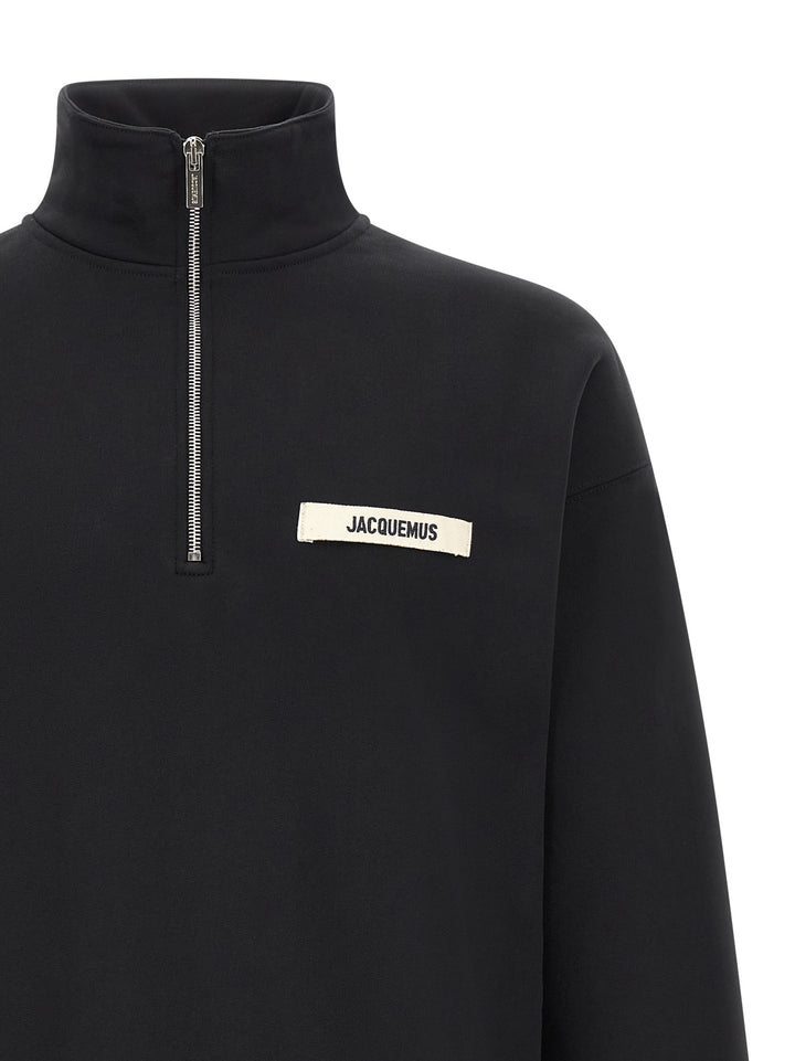 Jacquemus Le Camionneur Gros Grain Sweatshirt - Black | 5ee1192507cd91e8cee74cc9928b534ae26780da