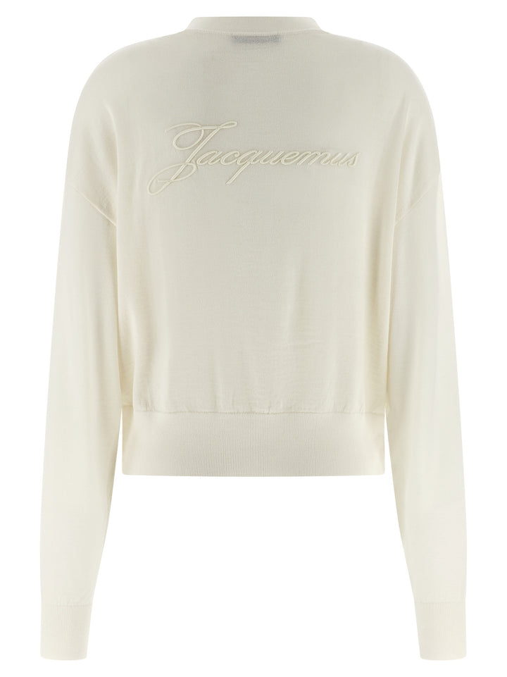 Jacquemus Le Cardigan Brodé Sweaters and Cardigans - White | 8ba82df21935fdd7f544b62af6da8b01b20059a5