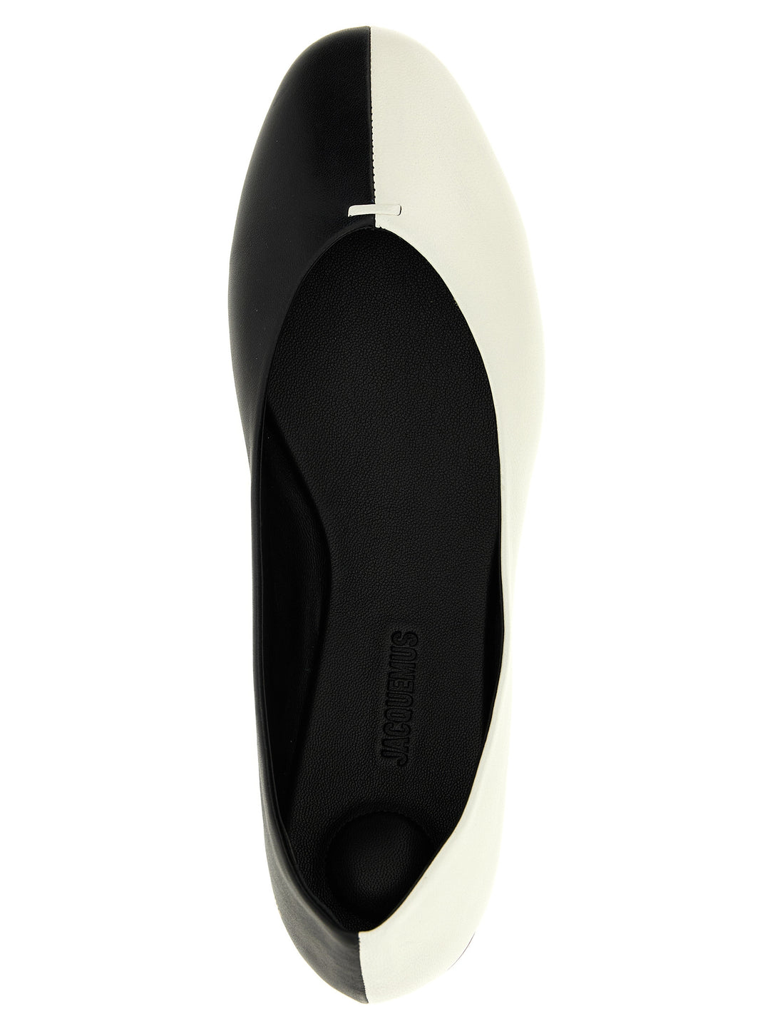Jacquemus Les Ballerines Ovalo Flat shoes - White/Black | 35a49d512830a1b4153fdb1ecaa7ba2cdb33dd66