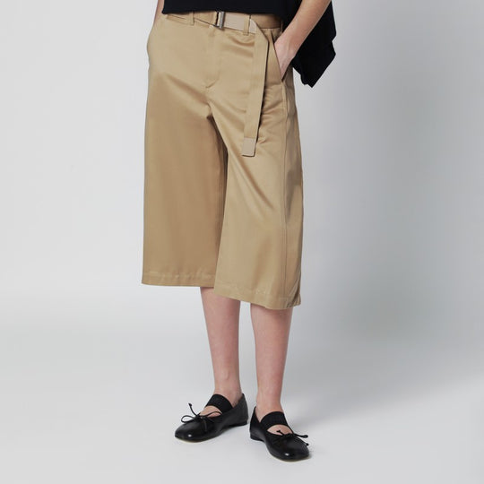 Beige Cotton Chino Bermuda Shorts