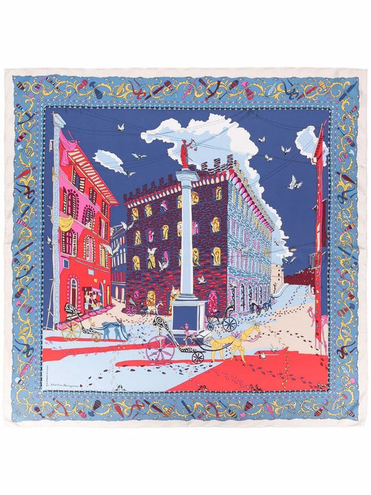 Palazzo Spini Feroni Print Silk Foulard