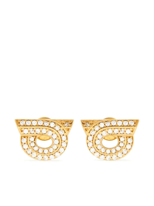Gancini Earrings With Rhinestones - Size 14