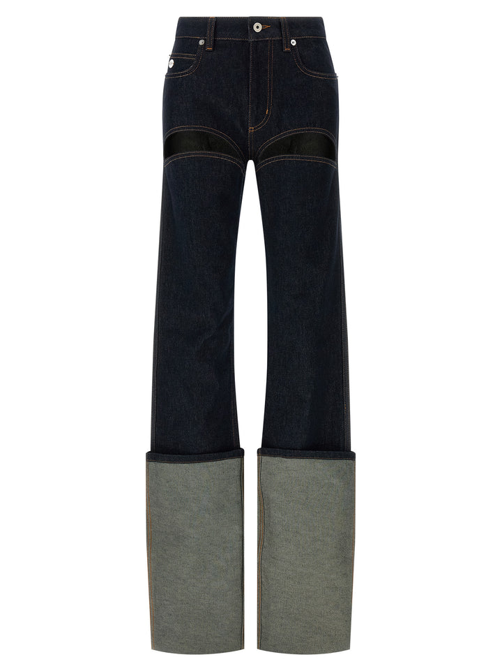Jean Paul Gaultier Denim Pants With Cuts On Front Jeans - Blue | 4fe424668cb16acffb2cf06901e91804d892d500