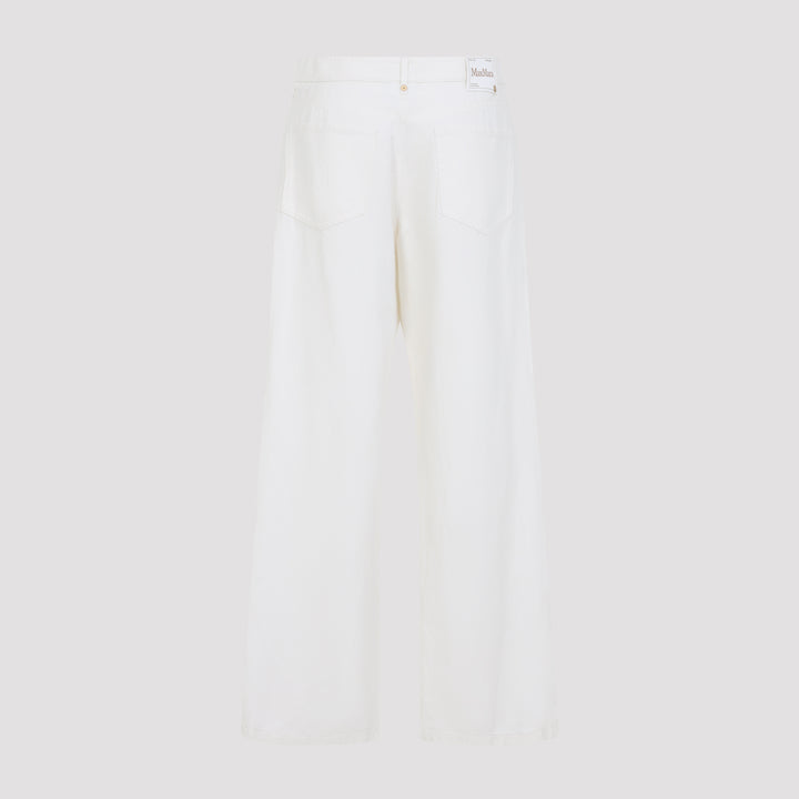 Max Mara`S Regular & straight leg - White | fd533e5e3eca3fbc5a6f19001f9374c0869f36a5
