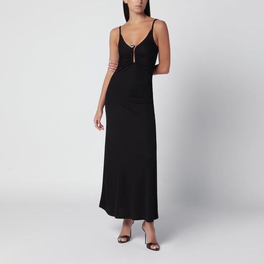 Black Ribbed Stretch Jersey Dress