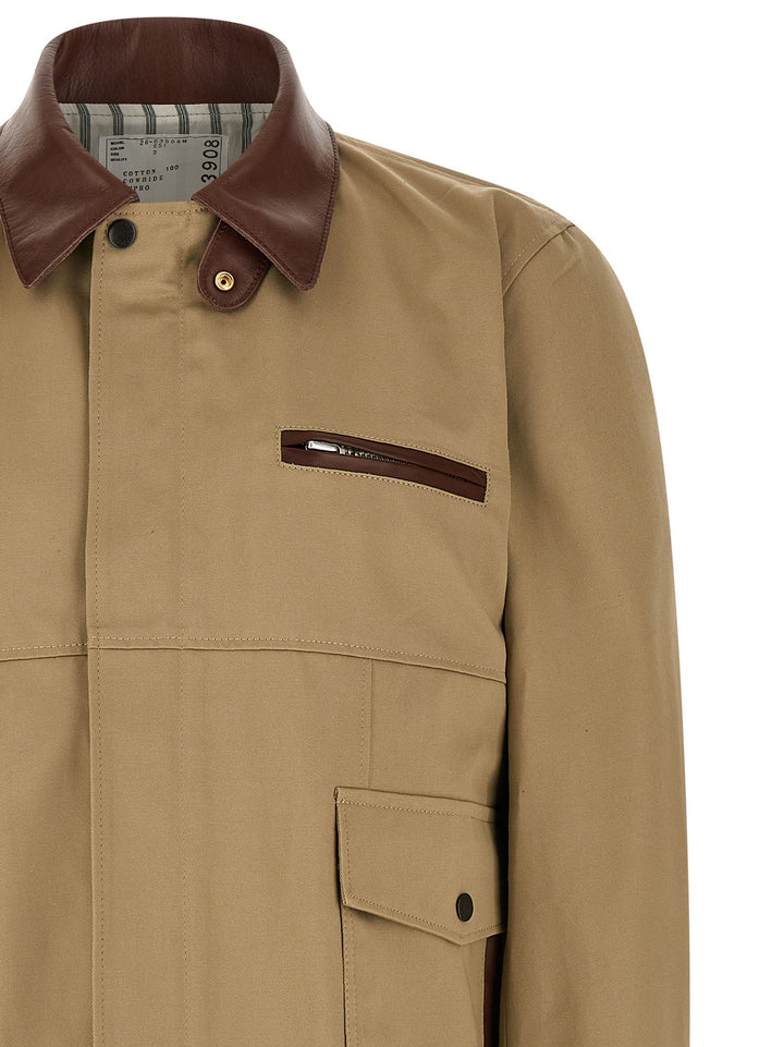 Sacai Blouson Jacket Puffer Jackets - Beige | 175cc2ef15865efa0878fe6bc153547a283f703f