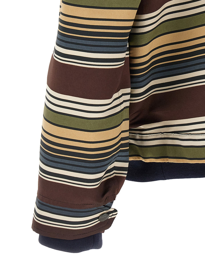 Sacai Horizontal Stripe Puffer Jackets - Brown | d85b8a0dd90c92cbafa50f56ef17b1d6fcb1d66d