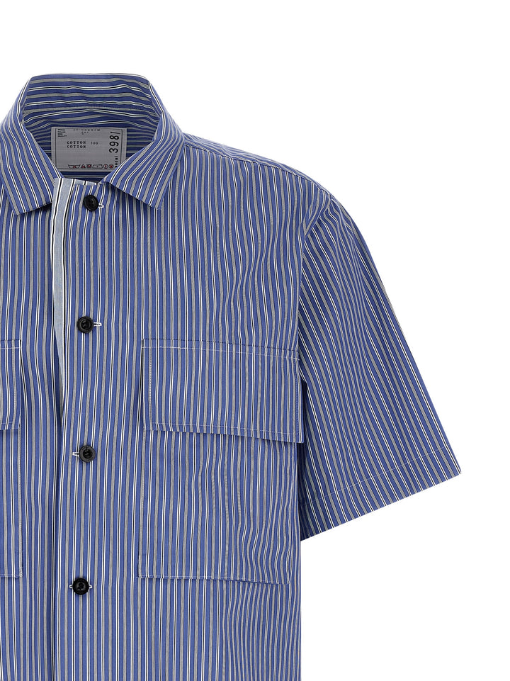 Sacai Striped Shirt Shirt and Blouse - Light Blue | f4baf262f700ce1a40fa4ef3f9e173dcfccd36f4