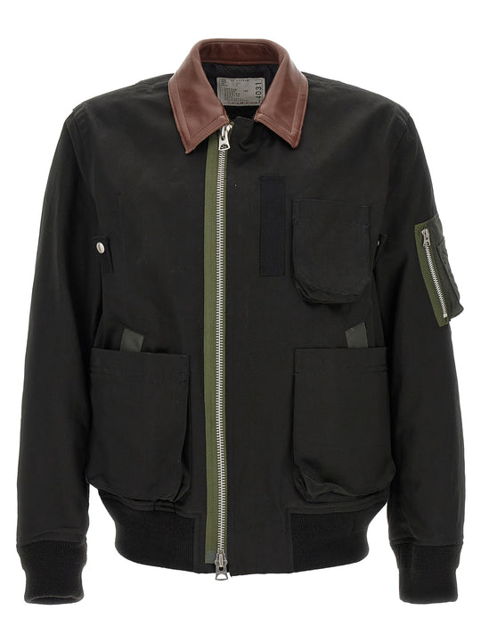 Cotton Blouson Jacket Puffer Jackets Black