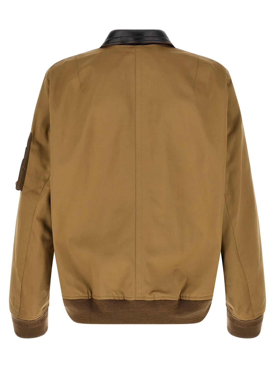 Sacai Leather Collar Blouson Puffer Jackets - Brown | ee84c07d419ae1cb4dd5fe0e3af043a695f9b6df