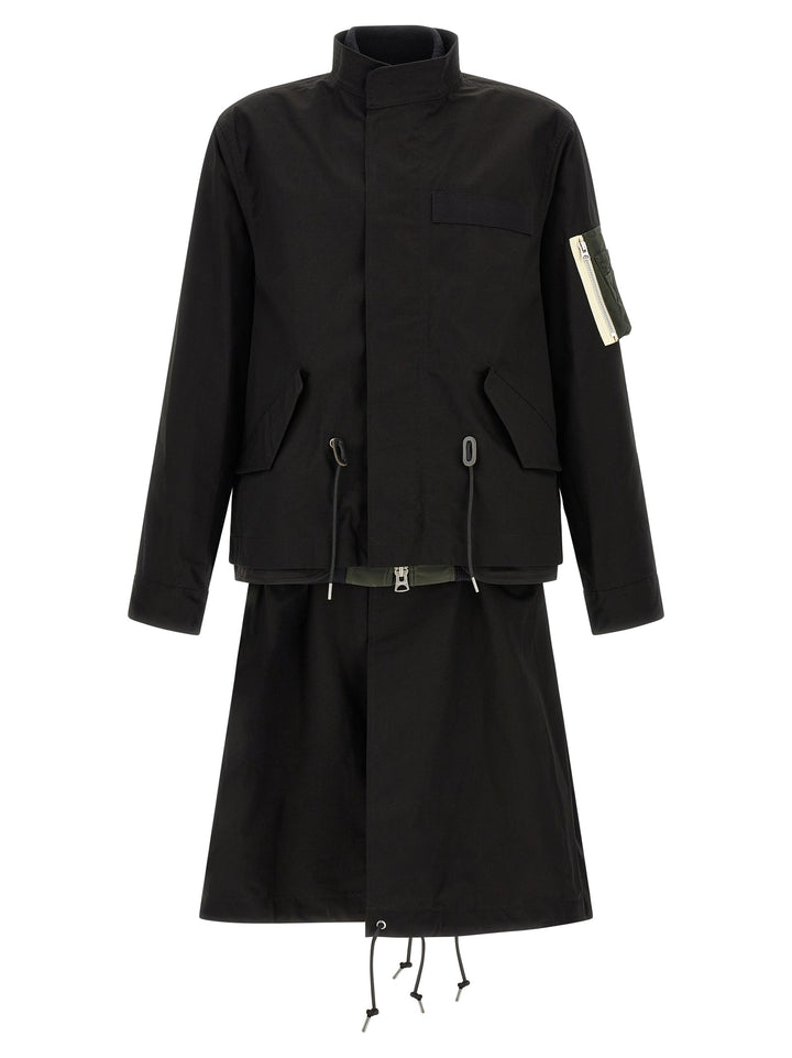 Sacai Nylon Twill X Rip Stop Coats and Trench Coats - Black | c5e5096c7e8de9e7444c0ef49b50f2fff4fd2fcd