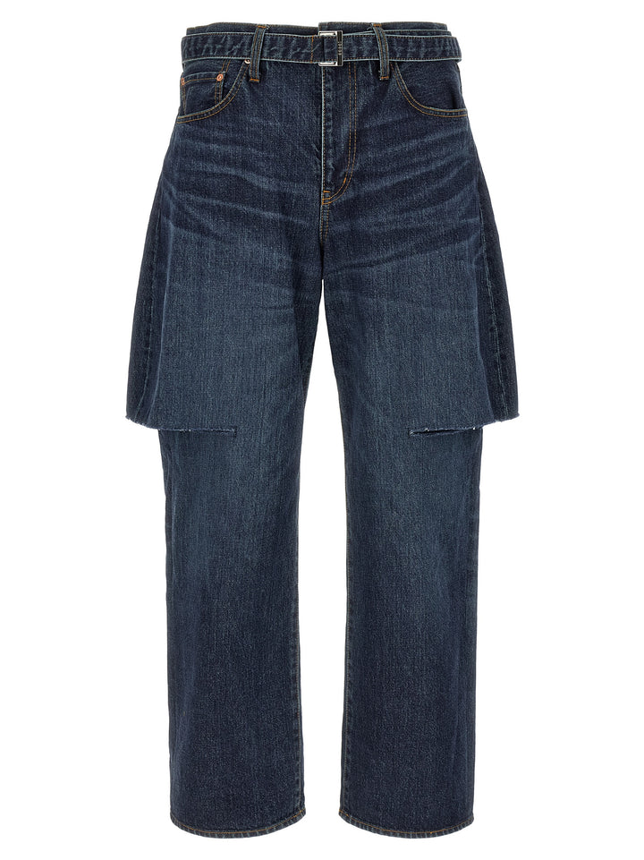 Sacai Cut-Out Jeans - Blue | c2960bd3a1dcc4ea1537a087dd3b8d9fde4e9c2b