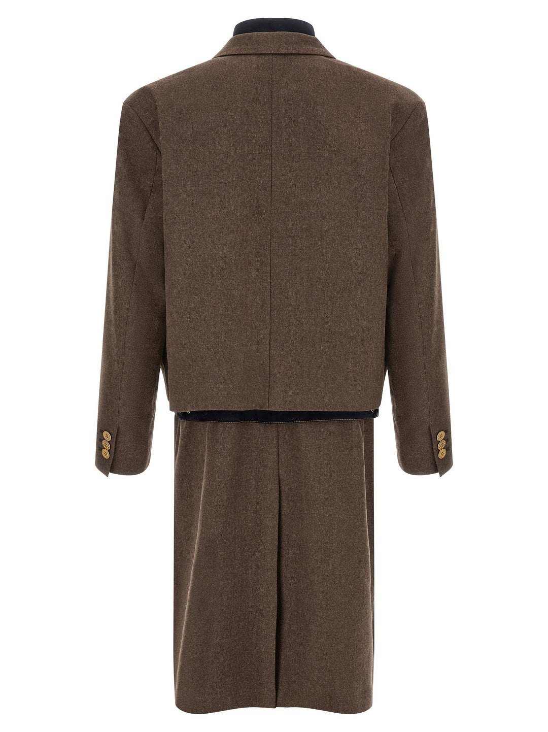 Sacai Wool Flannel X Denim Coat Coats and Trench Coats - Brown | d8db582af14104c6097adae4d5b775ef91628d42