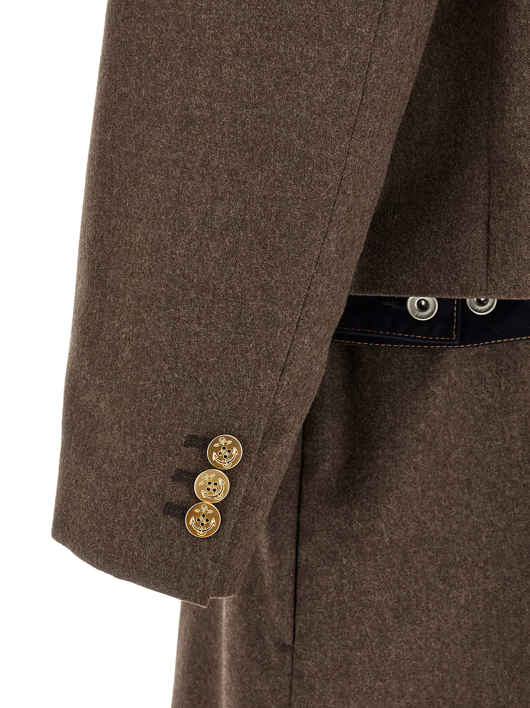 Sacai Wool Flannel X Denim Coat Coats and Trench Coats - Brown | 782d5637dcad58389d84a725ad25ed794fdc4c73