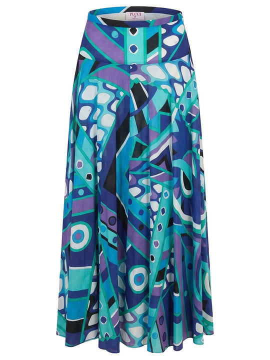 Vivara Print Long Cotton Skirt
