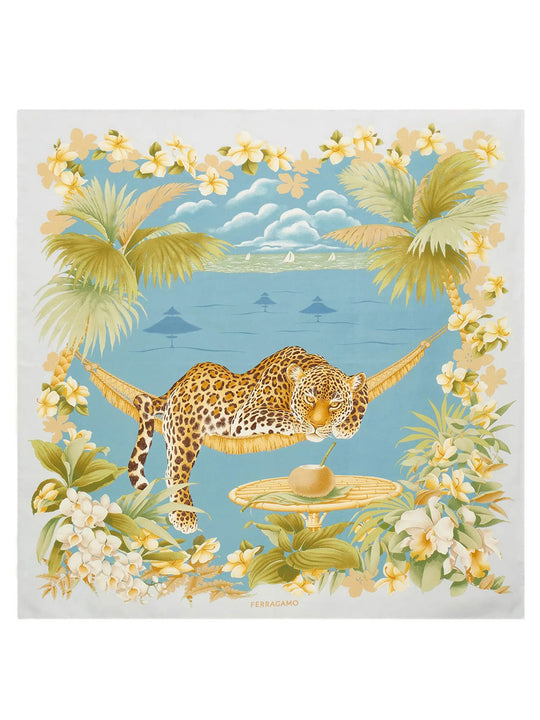Jungle Print Silk Scarf