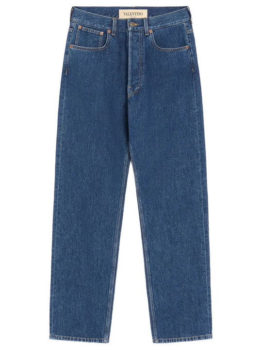 Valentino Denim Trousers With Vgold