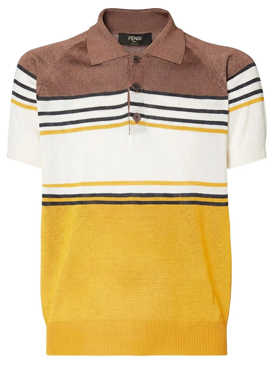 Multicolor Striped Viscose Polo