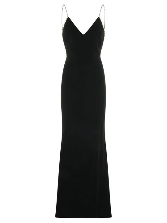 Crystal-Embellished Backless Dress