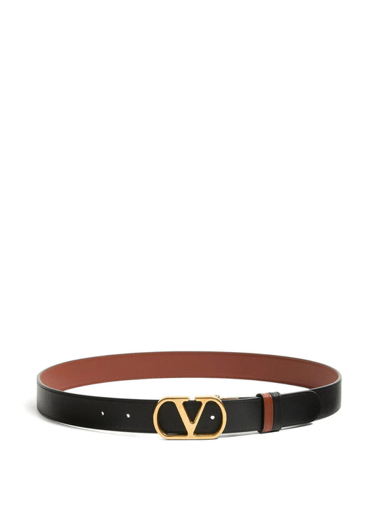 Vlogo Signature Reversible Belt In Glossy Calfskin 30 Mm