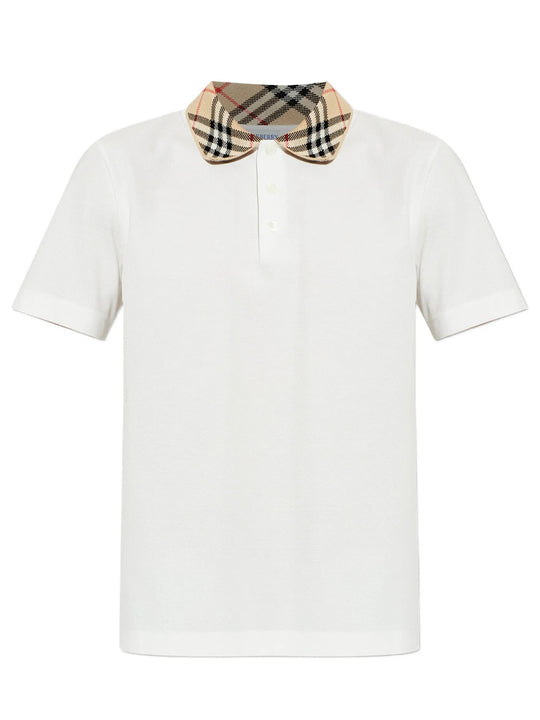 Polo With Check Motif Collar