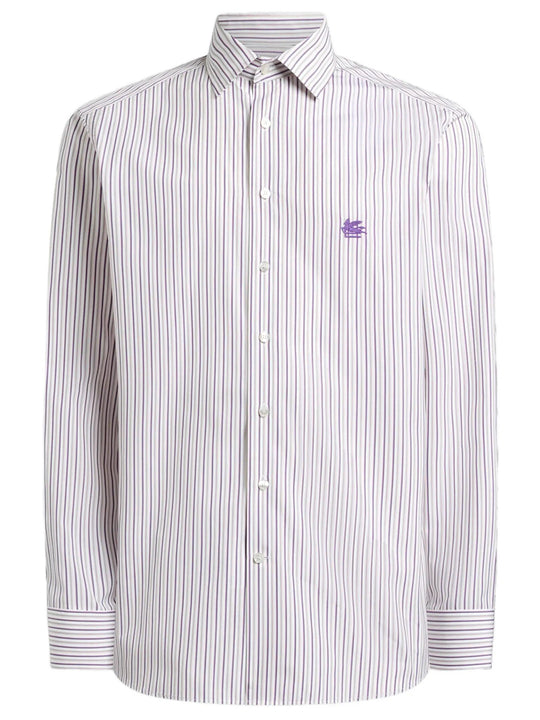 Striped Pring Roma Logo Shirt