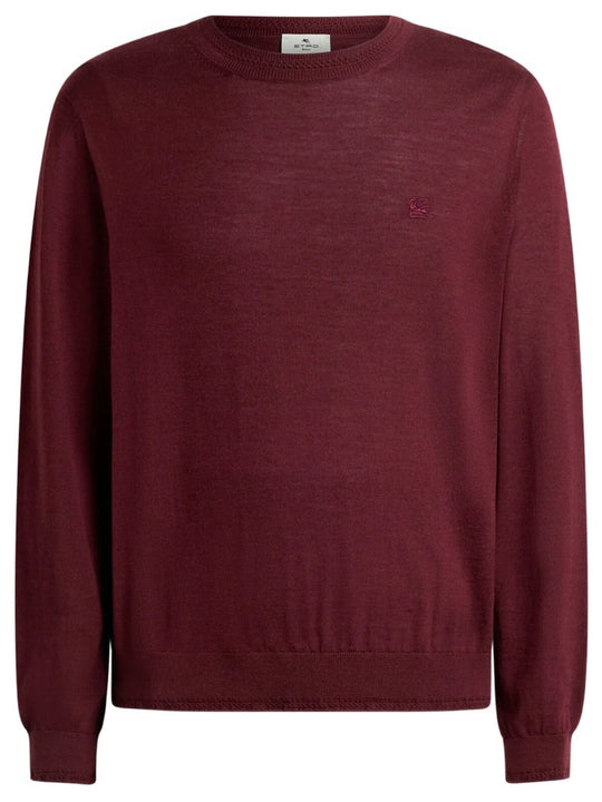 Wool And Silk Sweater With Pegasus Embroidery