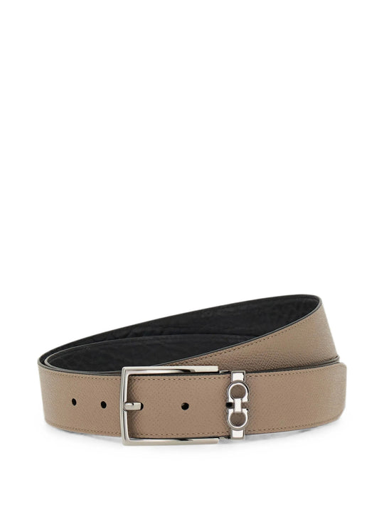 Reversible And Adjustable Belt With Rectangular Buckle