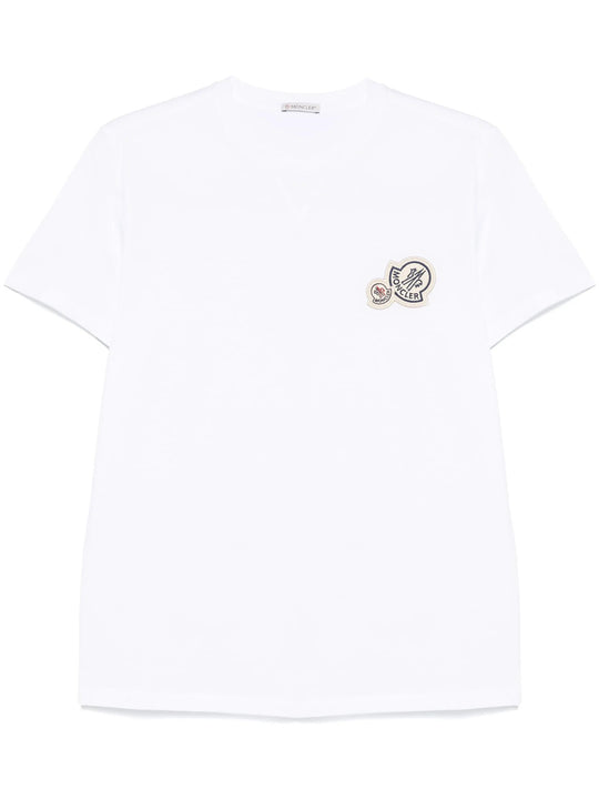 Double Logo Patch Cotton T-Shirt