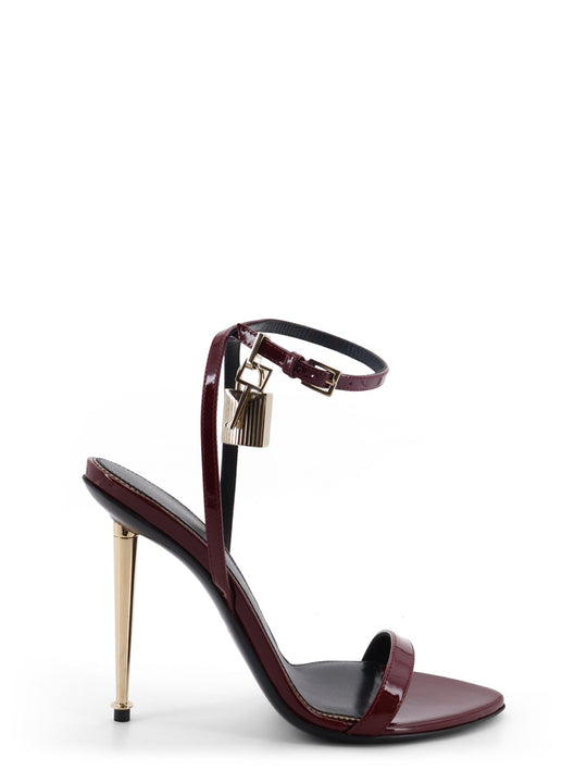 Patent Leather Sandals With Iconic Metal Padlock