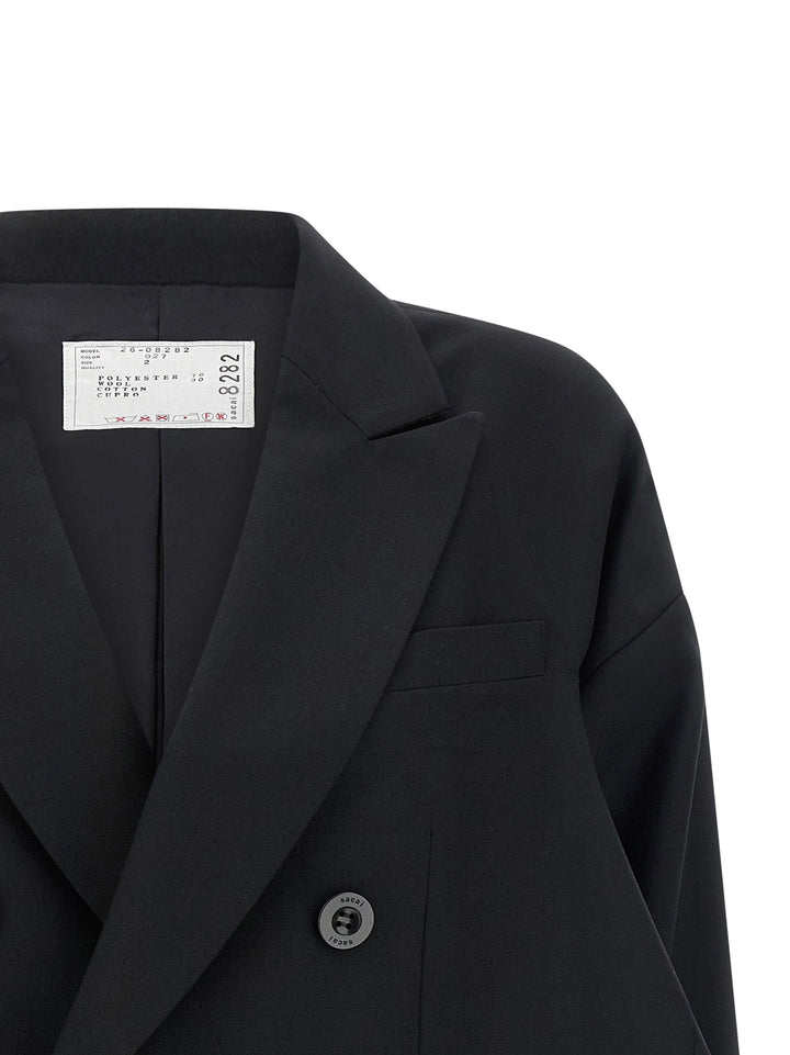 Sacai Denim Insert Blazer BlazerS - Black | 75e97b1d63b22b2f6e8d96414cbb9e91f9054ab3