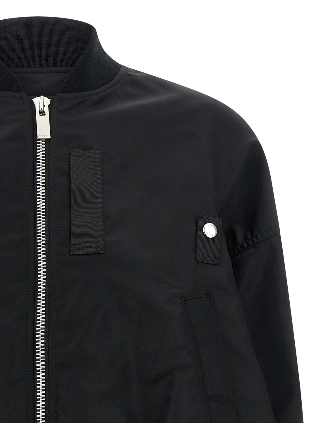 Sacai Asymmetrical Blouson Bottom Puffer Jackets - Black | 6d24b4e8a40b50d952b8117713da022e321b97a7