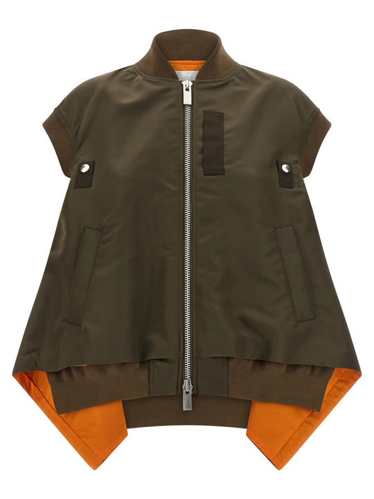 Asymmetrical Hem Vest Gilet Green