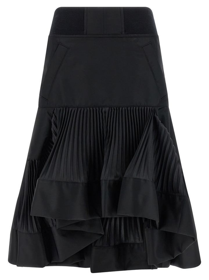 Sacai Pleated Insert Skirt Skirts - Black | d9fb2f5b51aec44e896cae6678691a82b5159d96