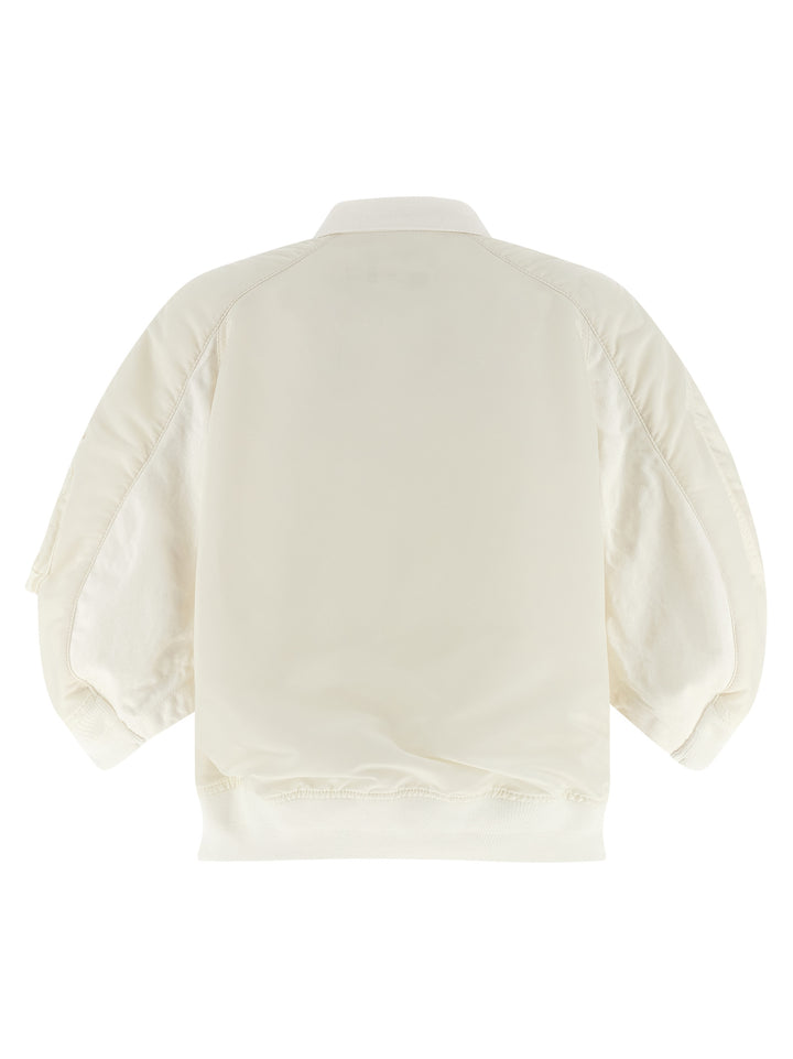 Sacai Hybrid Bomber Jacket Puffer Jackets - White | 9a86487d4fd2271cd08a182ff4cc957cd1950b18