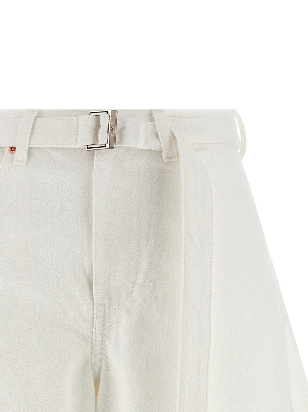Sacai Bemuda Curved Leg Bermuda and Short - White | f2269734a842ca4c8d4c32a0d75a2102d989292d