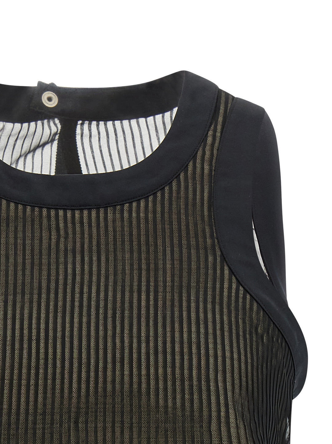 Sacai Chiffon Top Tops - Black | b33f0a1c41417ff9d59378453690a603b4777208