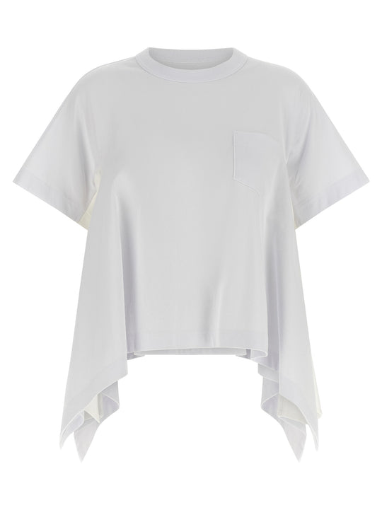 Denim Insert T-Shirt White