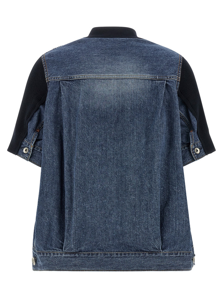 Sacai Denim X Knit Sweaters and Cardigans - Blue | 79a2a087ce09291c8d89aa0936e74f244d315dd3