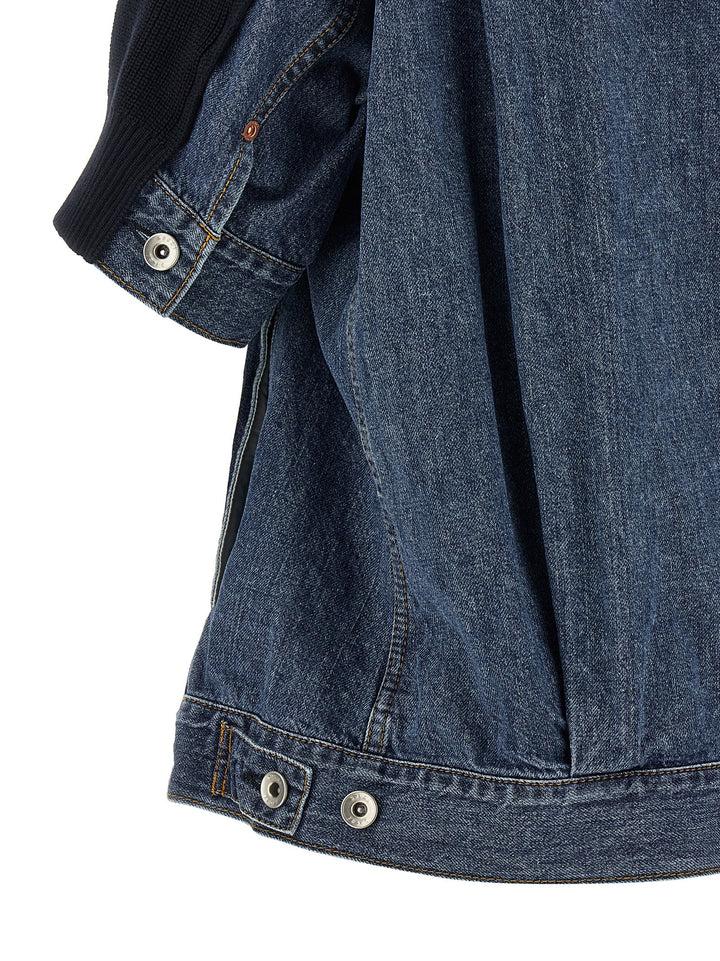 Sacai Denim X Knit Sweaters and Cardigans - Blue | 2d079e6d048eec5d73efd1241d18f01c0e8cbe43