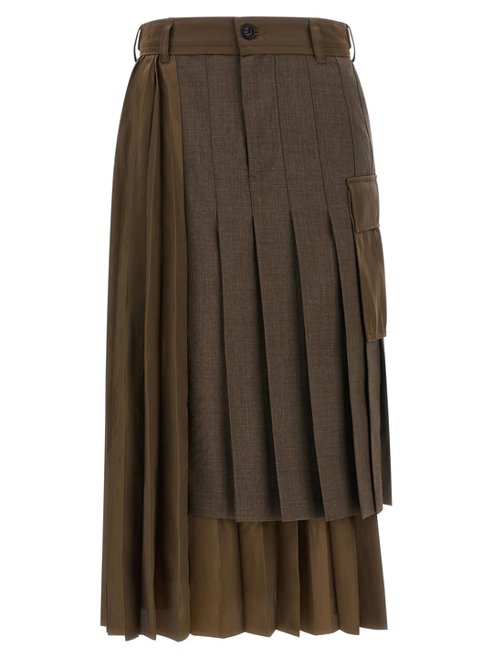 Hybrid Construction Skirt Skirts Brown