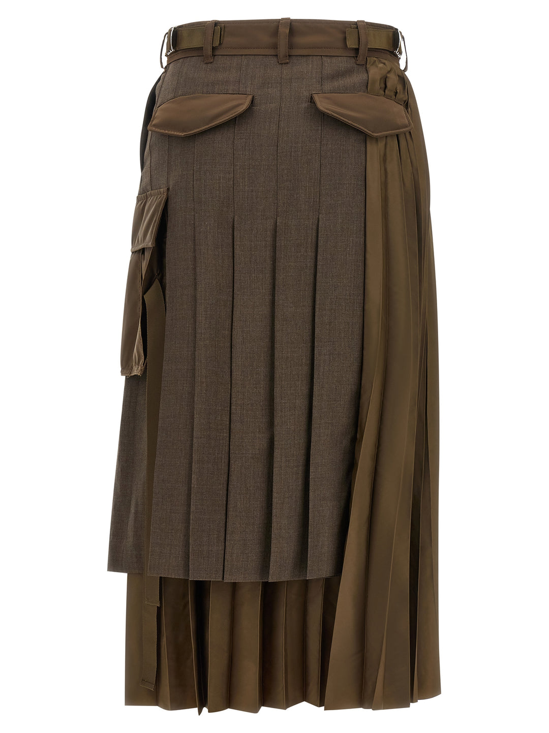 Sacai Hybrid Construction Skirt Skirts - Brown | 3b7c8c8a7ea29287dcefae447038a70e12a2bf46