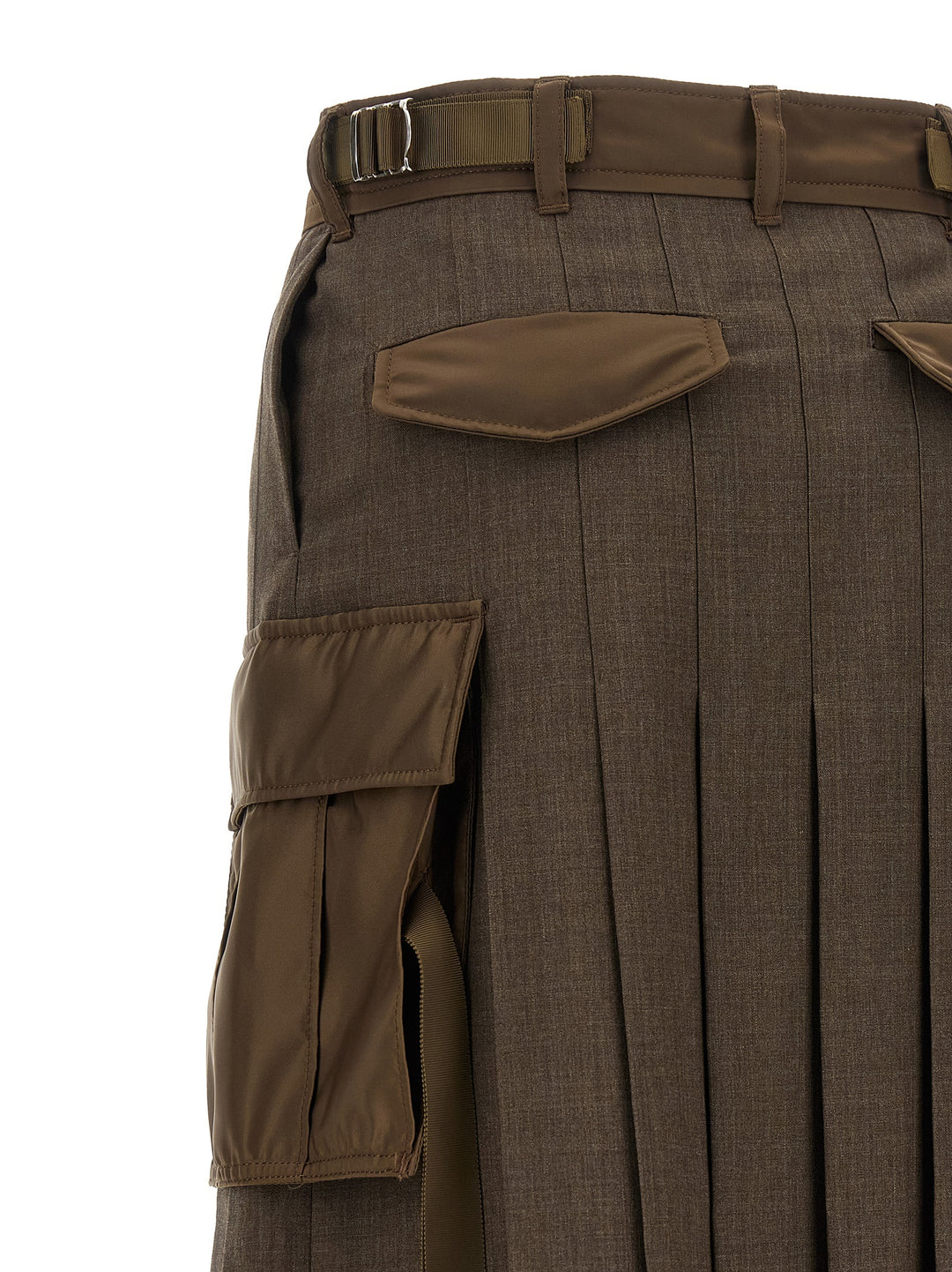 Sacai Hybrid Construction Skirt Skirts - Brown | b6b52bb081a5c231a9b833b76f884678abff46d6