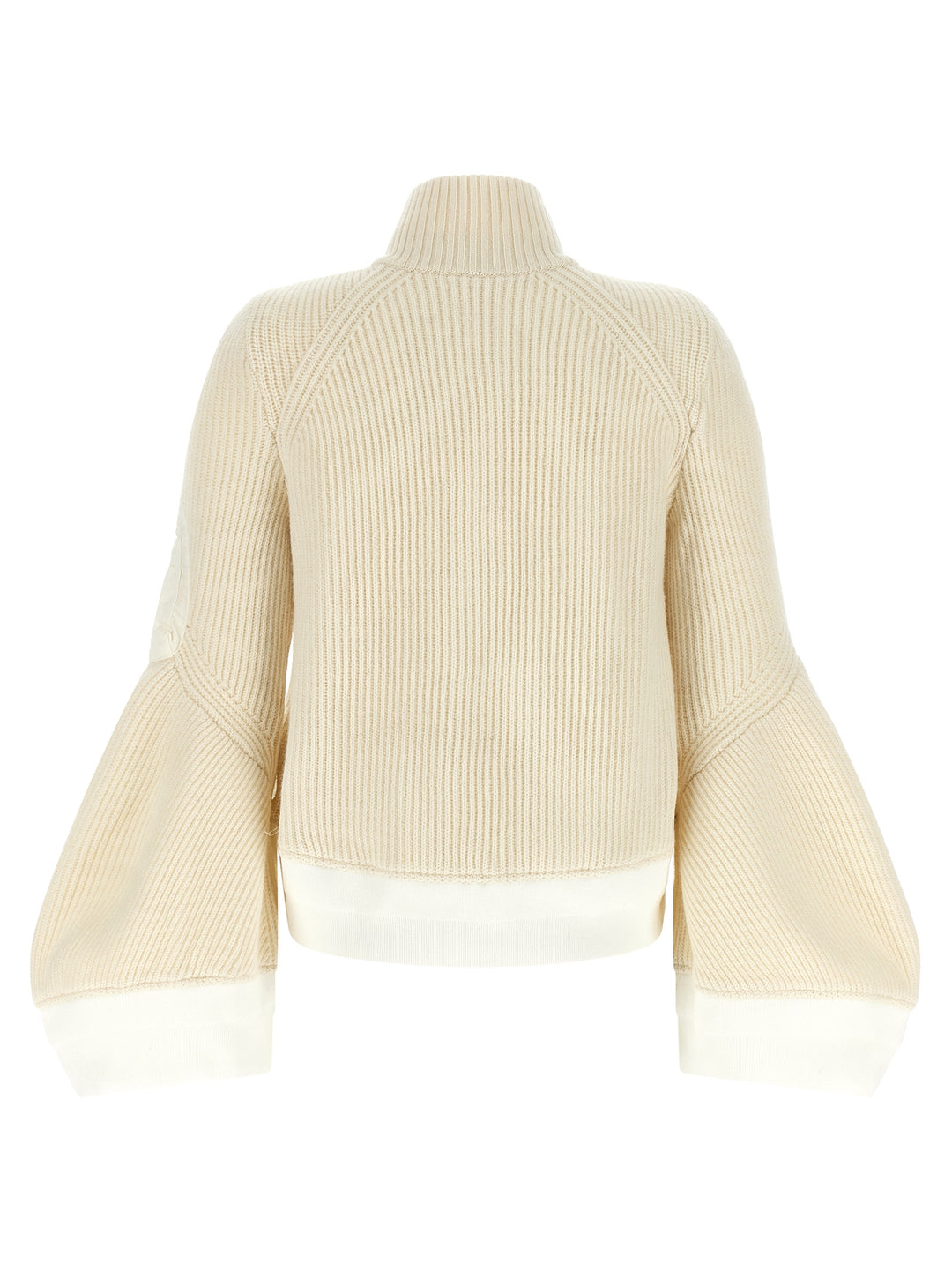 Sacai Nylon Twill X Wool Knit Puffer Jackets - White | 5c4e7c93fb1a98726fb523c4d9a4ae801e907d75