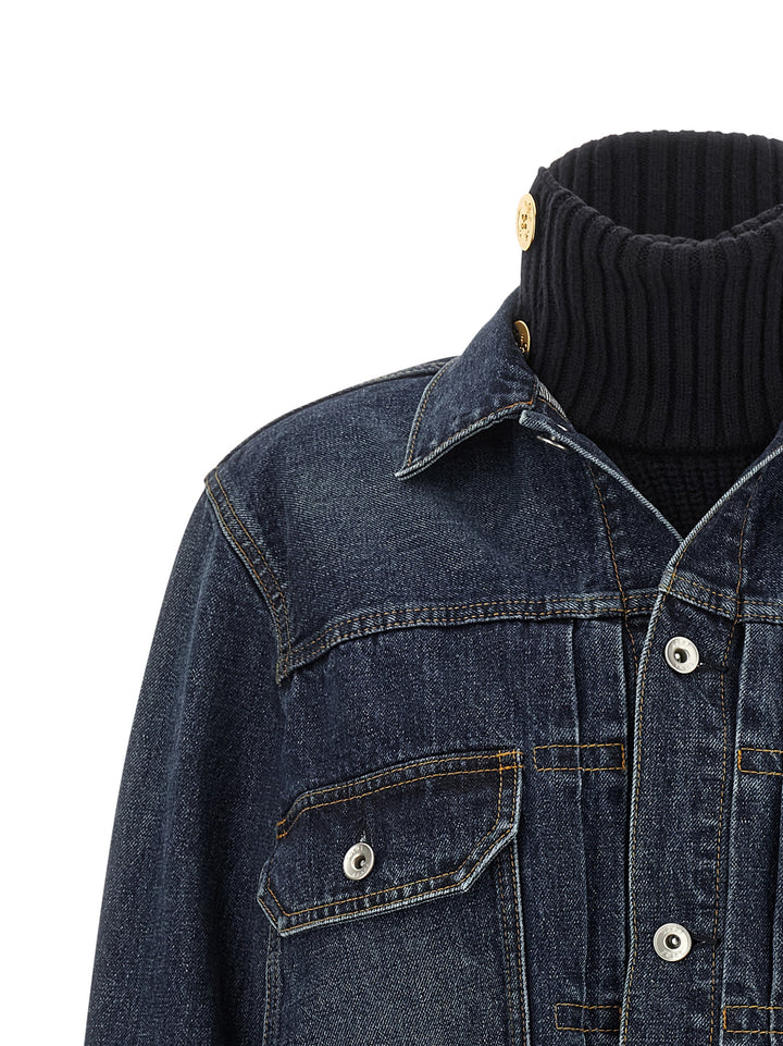 Sacai Hybrid Jacket Puffer Jackets - Blue | 2a54a343adf996c98a881ad73e4ce56201db2613