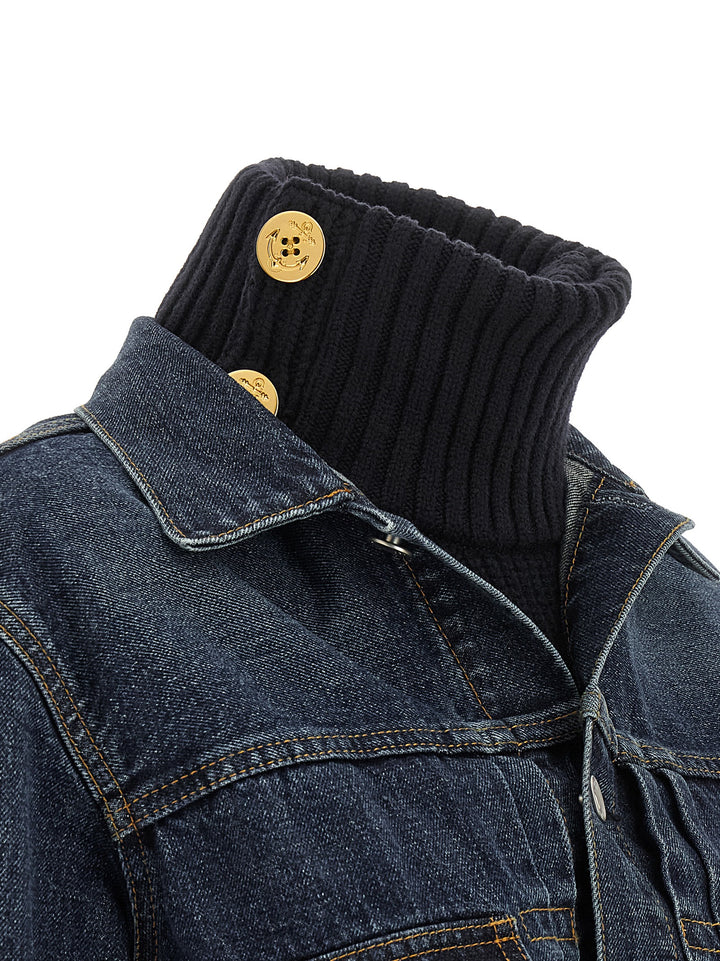 Sacai Hybrid Jacket Puffer Jackets - Blue | 65992d65fd2f8f72ed5a61af4cfe44e541172435