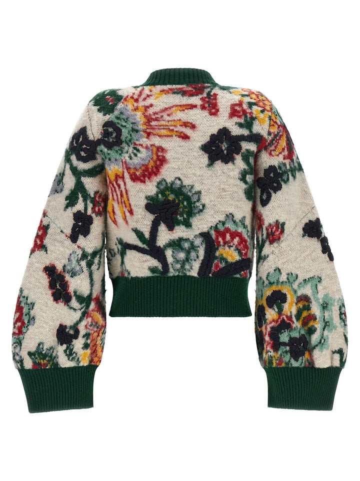 Sacai Floral Jacquard Blouson Puffer Jackets - Multicolor | edc6af9047e526cee4db3569f1ec35310dac601b