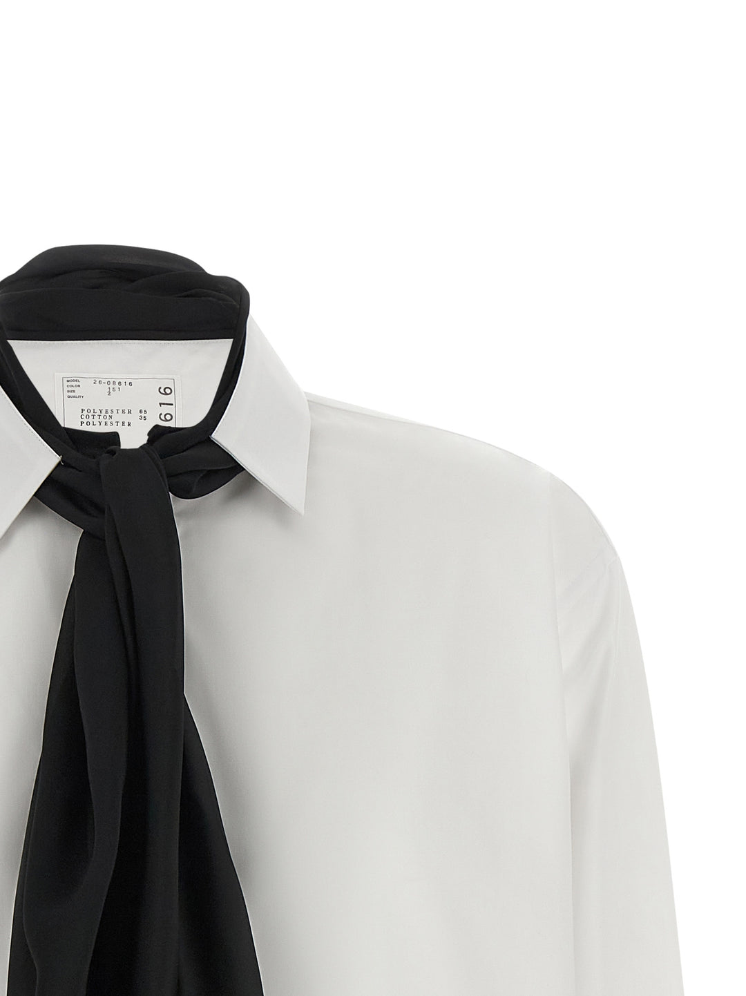 Sacai Scarf Shirt Shirt and Blouse - White/Black | e47653c365b5dc2f0cdc2eae3b993e21f00a9038