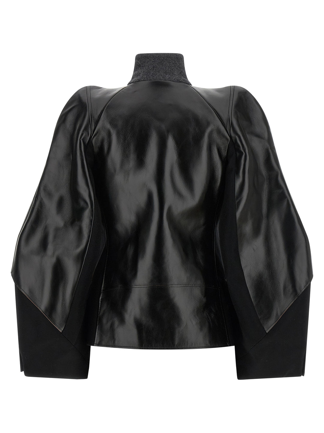 Sacai Melton Wool Jacket Puffer Jackets - Black | cf159f0b2ba1cca4ce5b6b2a60f644142fdcde09